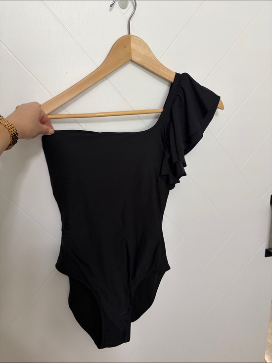 J. Crew Other - J. Crew Black One-Shoulder Ruffle Swimsuit